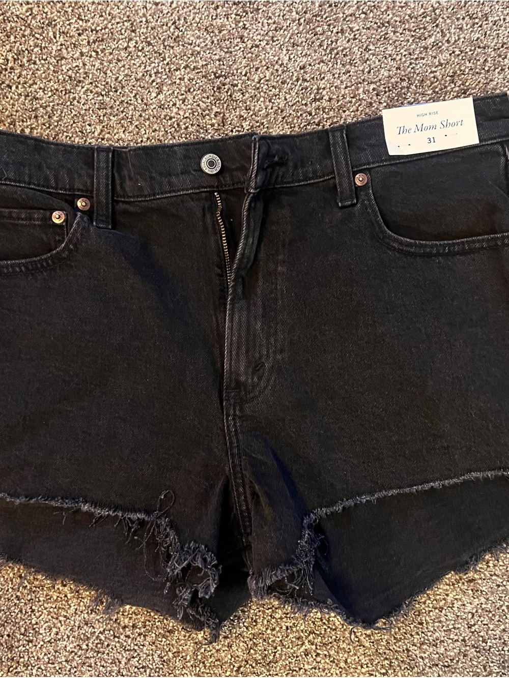 Abercrombie & Fitch Black High-Rise Mom Jean Shorts